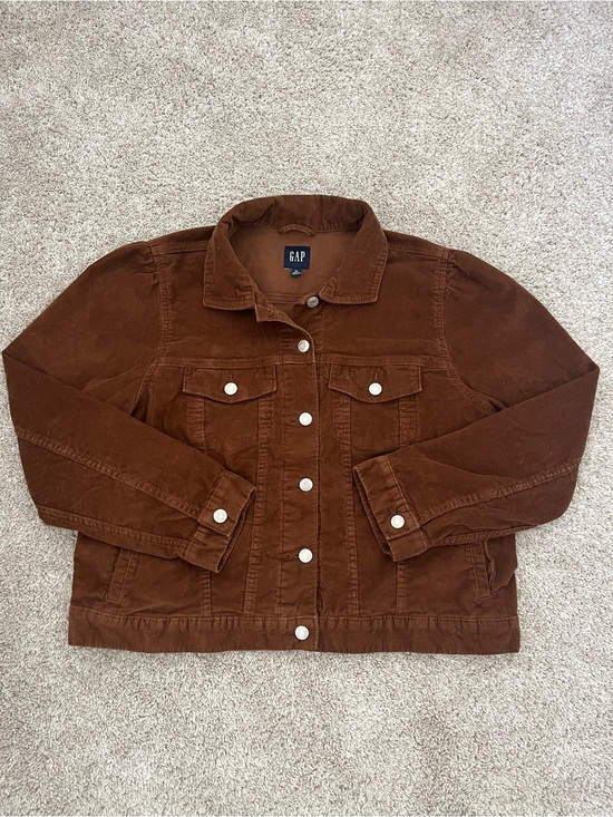 GAP Jackets & Blazers - Gap Women's Brown Puff Sleeve Icon Corduroy Trucker Jacket Size XL Y2K 90s